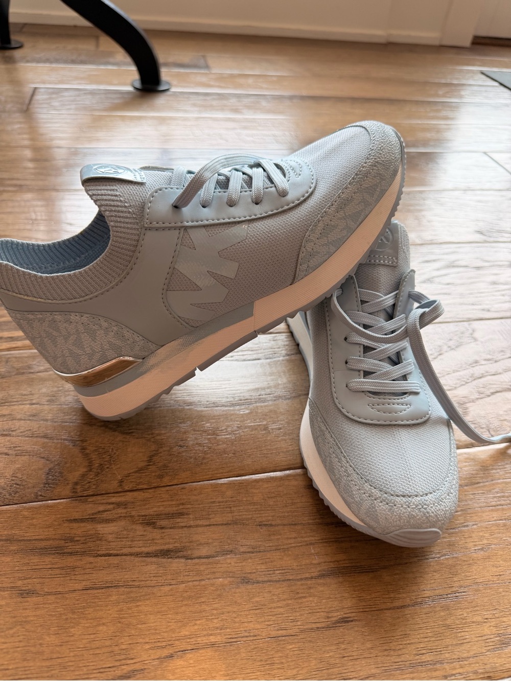 Michael Kors Light Blue Sneakers with Gold Accent